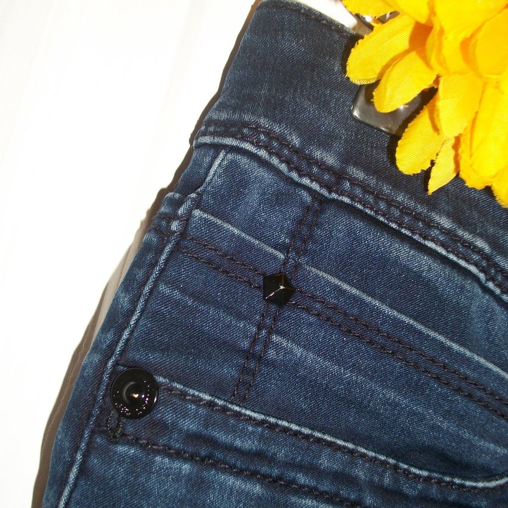 Seven7 Sz 14 Blue Demim Stretch Leggings Jeans Mid Rise 28" Inseam - Picture 2 of 12